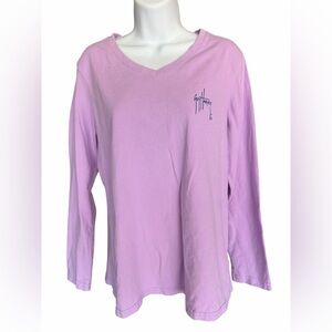 GUY HARVEY Lavender Long Sleeve Top size x large
